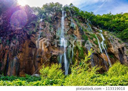 Plitvice Lakes, Croatia. Natural Waterfalls. Plitvice Lakes National Park, Croatia 113319018