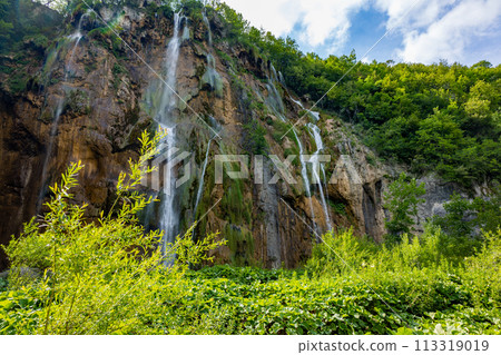 Plitvice Lakes, Croatia. Natural Waterfalls. Plitvice Lakes National Park, Croatia Plitvice Lakes, Croatia. Natural Waterfalls. Plitvice Lakes National Park, Croatia 113319019