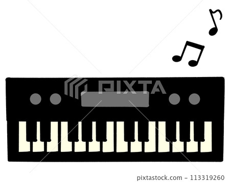 Simple keyboard piano illustration material 113319260