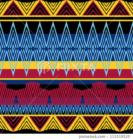 ethnic carpet seamless pattern, colored vector 113319520