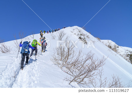 (群馬縣)嚴冬的谷川山和擁擠的天神嶺 (群馬縣)嚴冬的谷川山和擁擠的天神嶺 113319627