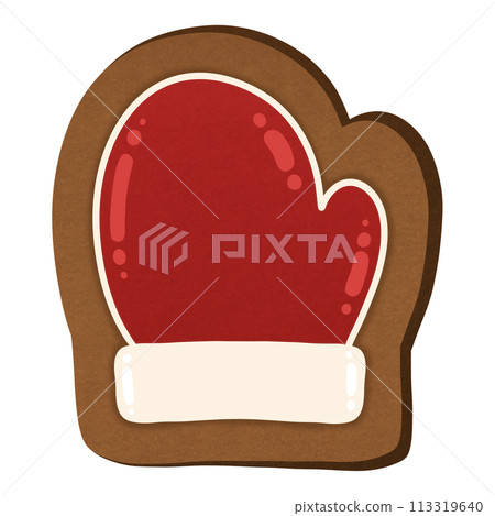 Christmas Gingerbread Mitten Cookie Cartoon illustration Christmas Gingerbread Glove Cookie Cartoon illustration Christmas Cookie Cartoon Sweet Christmas Dessert Christmas 113319640