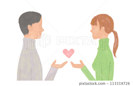 Couple illustration watercolor style 2 Couple illustration watercolor style 2 113319726