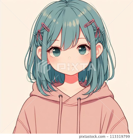 綠髮女孩與流行形象 113319799