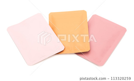 Paper bag or sachet for instant tea product mock-up Paper bag or sachet for instant tea product mock-up 113320259