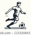 Illustration of a soccer player dribbling 113320843