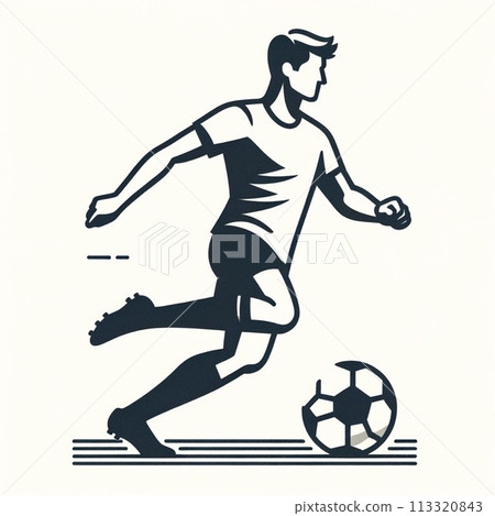 Illustration of a soccer player dribbling 113320843