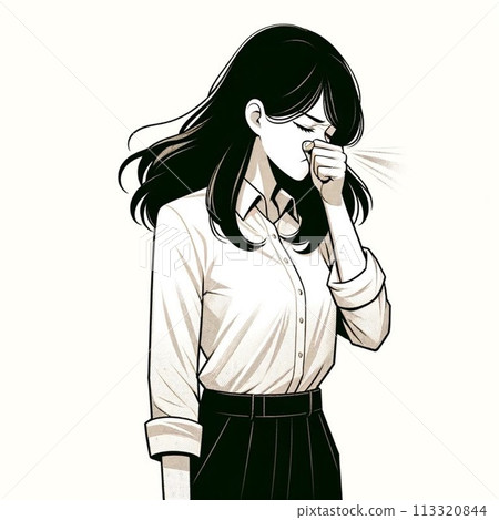 一個女人打噴嚏 一個女人打噴嚏 113320844