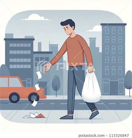 Man throwing out trash 113320847