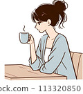 Women who drink coffee at a cafe 113320850