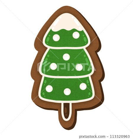 Gingerbread Christmas Tree Cartoon illustration Cookie Christmas Tree Cookie For Christmas 113320963