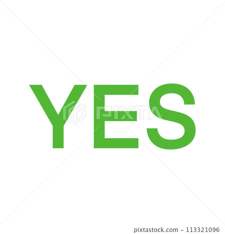 Yes Word Text illustration Green Yes Word illustration Yes Word Text illustration Green Yes Word illustration 113321096