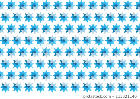 Illustration pattern, Abstract Geometric Style. Repeating of abstract multicolor of blue star on white background. Illustration pattern, Abstract Geometric Style. Repeating of abstract multicolor of blue star on white background. 113321140