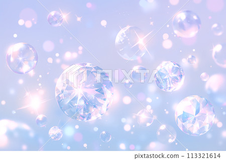 柔和的彩色背景，上面漂浮著閃閃發光的鑽石 113321614