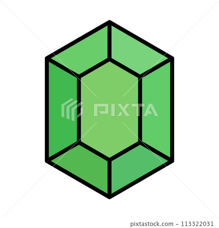 翡翠圖標。綠色寶石。向量。 113322031