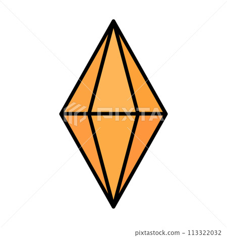 橙色寶石圖示。橙色寶石。向量。 113322032