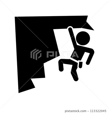 攀岩剪影圖示。向量。 攀岩剪影圖示。向量。 113322045