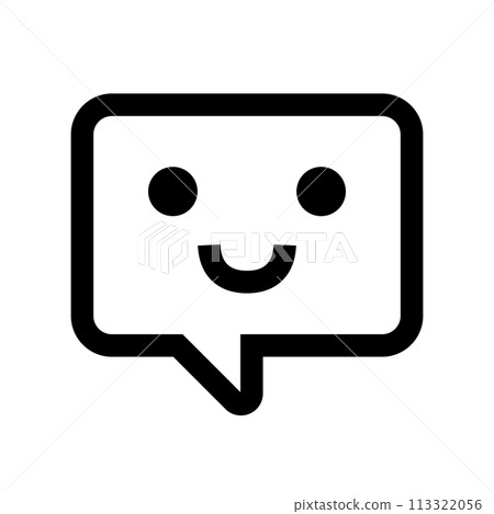 微笑語音氣泡圖示。積極的對話。向量。 微笑語音氣泡圖示。積極的對話。向量。 113322056