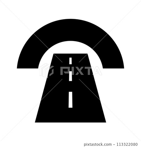 隧道和道路輪廓圖示。向量。 113322080