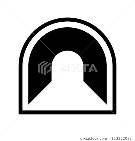 簡單的隧道剪影圖示。向量。 113322082