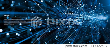 Technology network representing the future of networking and technology. 113322497