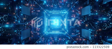 futuristic micro chip representing the futuristic big data. futuristic micro chip representing the futuristic big data. 113322509