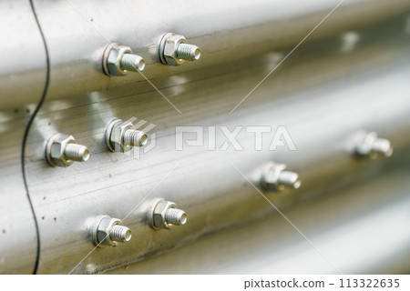 Detailed sheet made of metal pattern background. Detailed sheet made of metal pattern background. 113322635