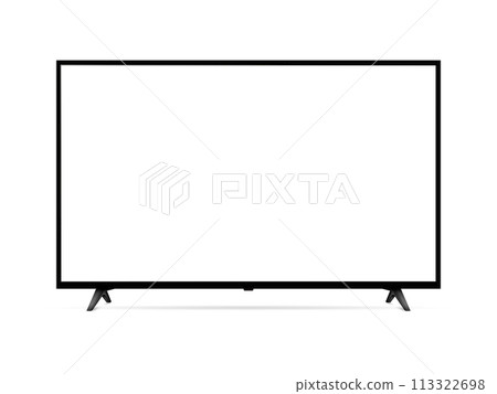 Realistic tv screen. Smart tv mockup. Vector illustration. 113322698