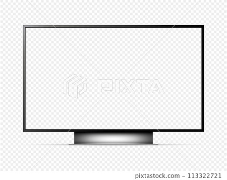 TV screen. Smart tv with transparent screen isolated on transparent background. Vector illustration. 113322721