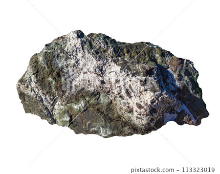 Big natural stone boulders. Isolated on white background. Beautiful textures for templates, backgrounds. 113323019