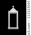 Details, elements of buildings classical architecture. Isolated on a black. Templates for art, design. 113323045