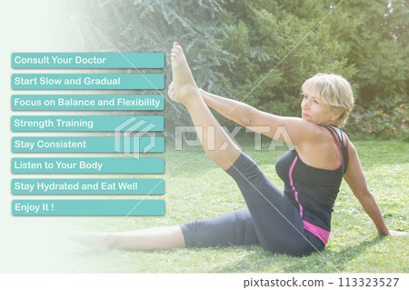 How to start exercising in old age concept 113323527