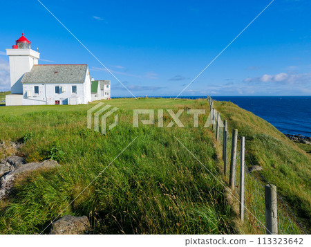Obrestad lighthouse in Norway. 113323642