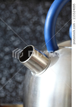kettle and gas cooker on kitchen kettle and gas cooker on kitchen 113324095