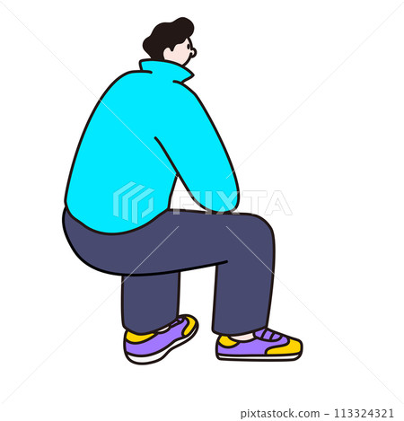 坐著的人,線畫,向量 坐著的人,線畫,向量 113324321