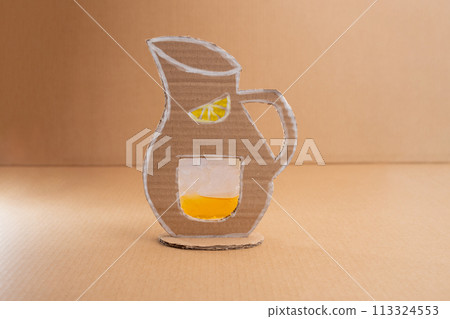 easy activity to do, lemonade pitcher paper craft for kid and kindergarten, DIY, art project from recycled materials 113324553