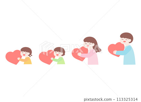 Family holding hearts Family holding hearts 113325314