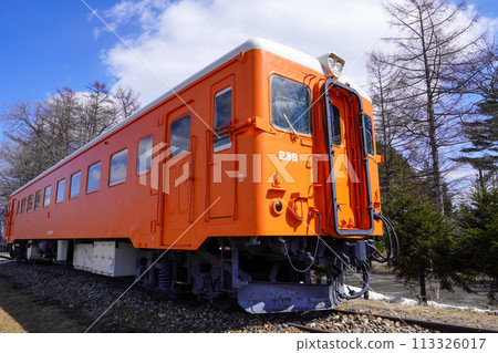 Preserved vehicle at Koufuku Station on the Hiroo Line: Kiha 22 diesel railcar 113326017