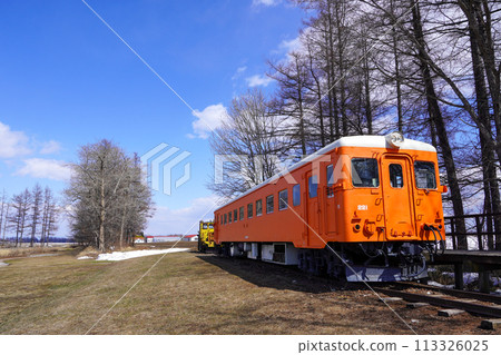Preserved vehicle at Koufuku Station on the Hiroo Line: Kiha 22 diesel railcar Preserved vehicle at Koufuku Station on the Hiroo Line: Kiha 22 diesel railcar 113326025