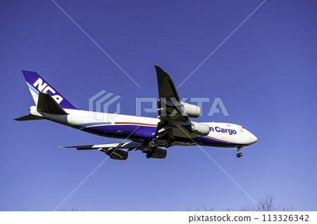 Air cargo / AIR CARGO / Passenger plane landing at Narita Airport / Boeing 747 / Nippon Cargo 113326342