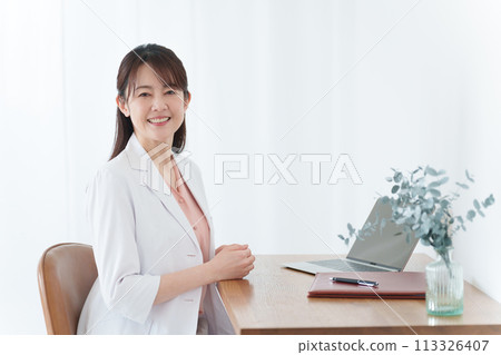 Smiling female doctor Smiling female doctor 113326407