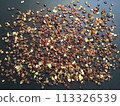 Many amber grains on a black background 113326539
