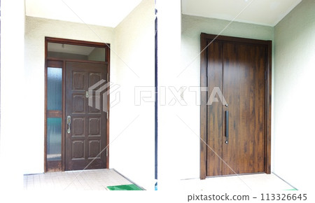 Entrance door renovation before and after 113326645