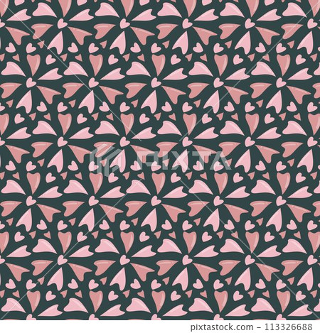 Seamless flowewrs and leaves pattern. Vector illustration 113326688