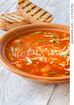 Portion of Minestrone soup Portion of Minestrone soup 113326760