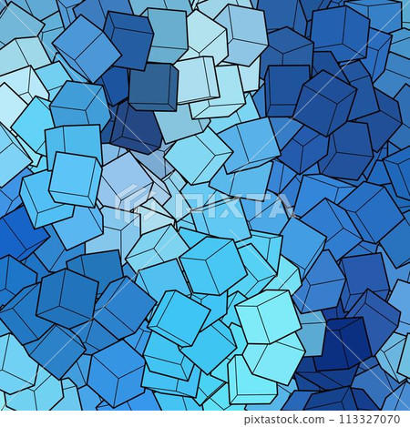 Blue cube Geometric background. Template for presentation, advertising, banner. eps 10 113327070