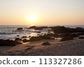 Sunset on the background of the cliffs of Goa 113327286
