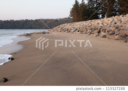 Concrete pier on the coast 113327288