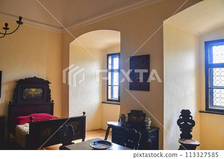 Interior of castle Buchlov. The first building of the castle dates back to the 13th century. Region South Moravia, Czech Republic Interior of castle Buchlov. The first building of the castle dates back to the 13th century. Region South Moravia, Czech Republic 113327585