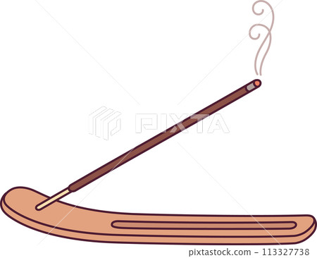 Burning incense stick drawing Burning incense stick drawing 113327738